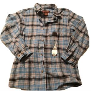 Lincoln youth medium button down plaid blue top